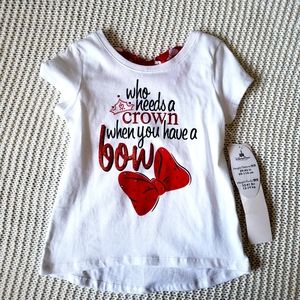 NWT Disney Parks Girls' Minnie Bow Shirt